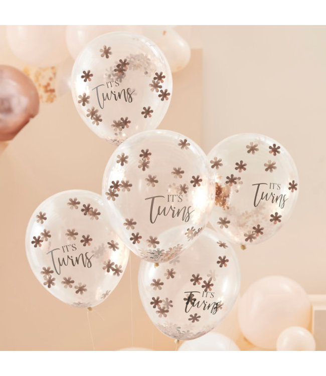 OUTLET Confettiballonnen tweeling It's Twins | 5 stuks