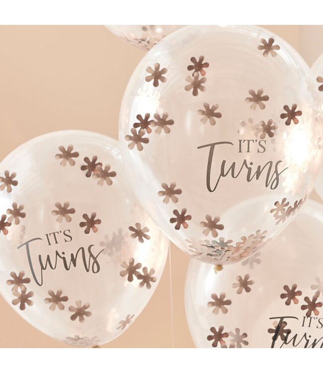 OUTLET Confettiballonnen tweeling It's Twins | 5 stuks