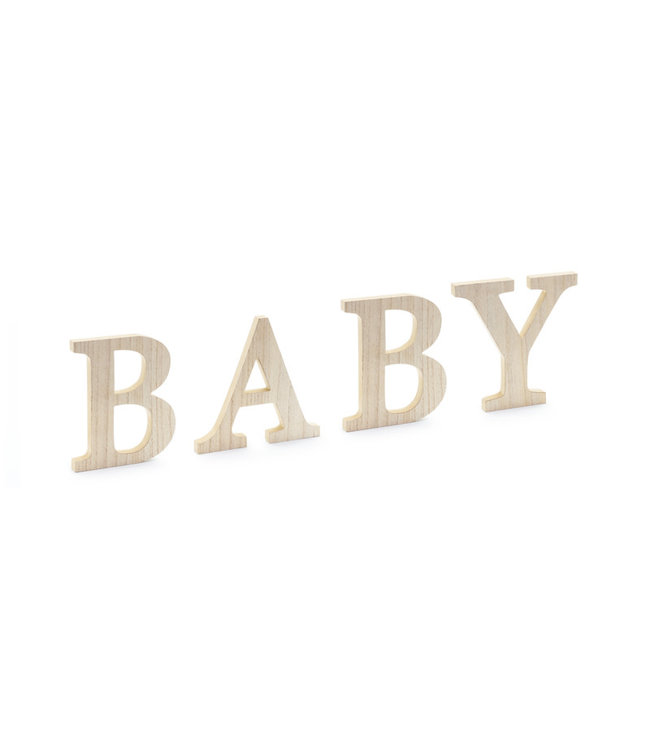 PartyDeco Houten letters BABY | 19,5 x 21,5