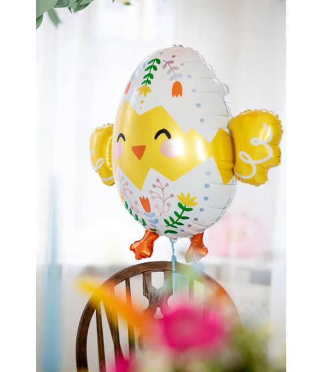 PartyDeco Folieballon kuiken | 78.5x64.5 cm