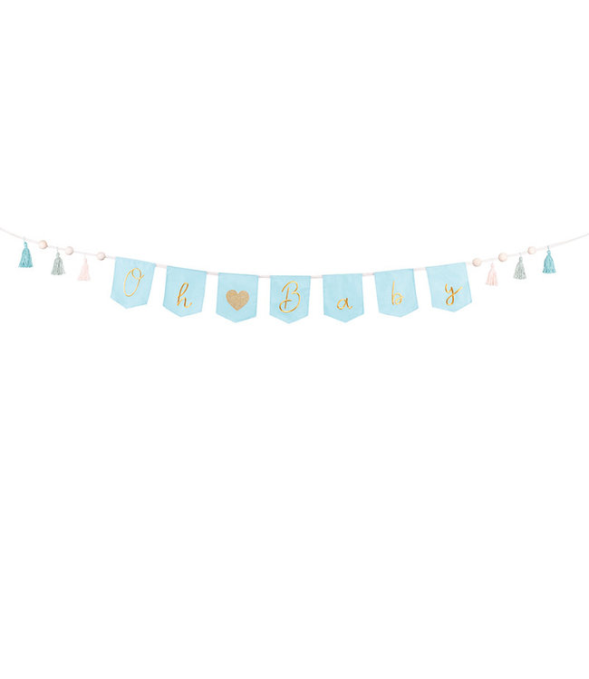Katoenen slinger Oh baby | blauw | 2.5m