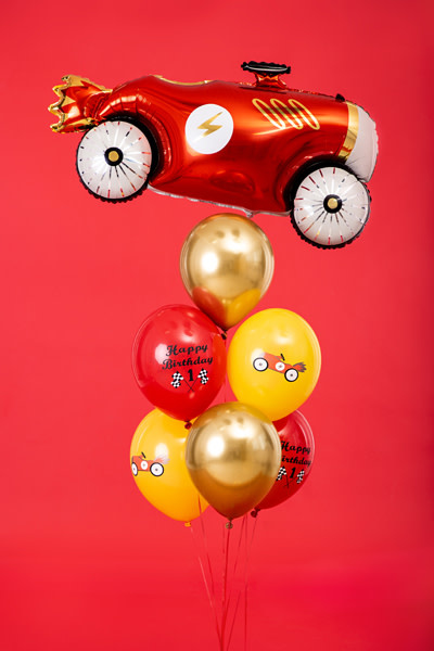 Ballonnen happy birthday auto race | 30 cm | 6 stuks
