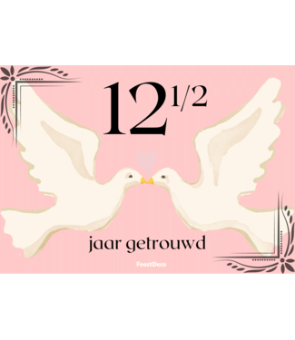 Feestdeco kaarten Deurbord 12,5 duiven | 30 x 42cm