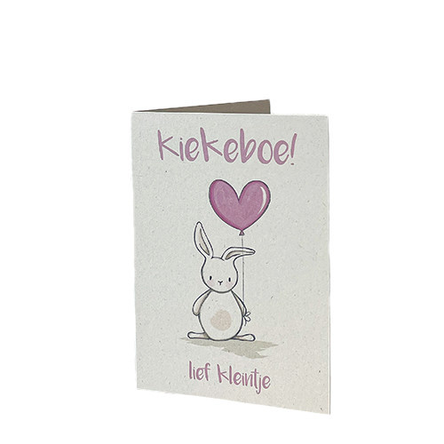 Aardkaart | Kiekeboe lief kleintje | roze