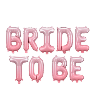 PartyDeco Folieballonnen set Bride to be Roze | 350 x 45cm