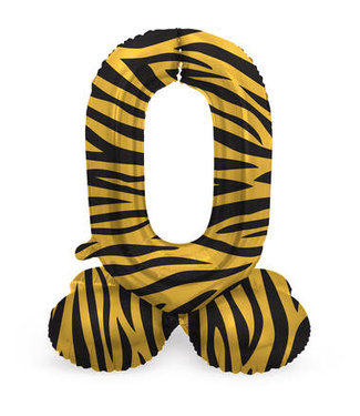 Folat OUTLET Cijferballon 0 | Tiger Chic | Staand | 41 cm