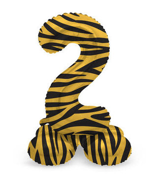 Folat OUTLET Cijferballon 2 | Tiger Chic | Staand | 72 cm