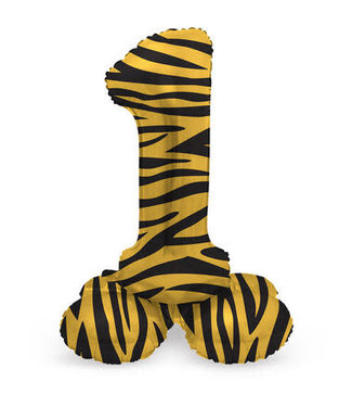 Folat OUTLET Cijferballon 1 | Tiger Chic | Staand | 41 cm
