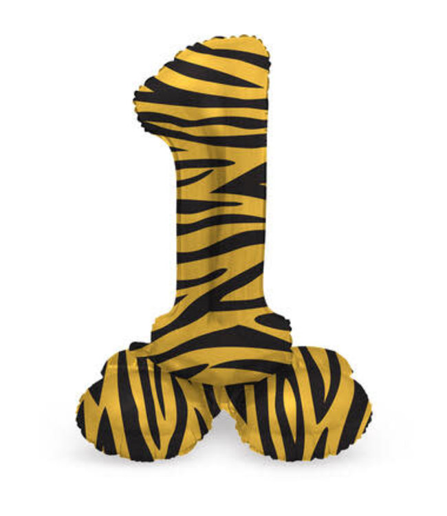 OUTLET Cijferballon 1 | Tiger Chic | Staand | 41 cm