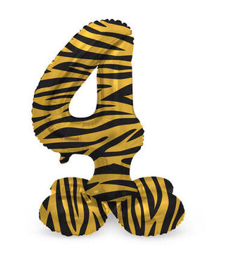 Folat Cijferballon 4 | Tiger chic | Staand | 72 cm