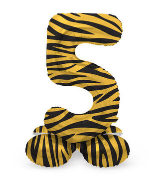Folat OUTLET Cijferballon 5 | Tiger Chic | Staand | 72 cm