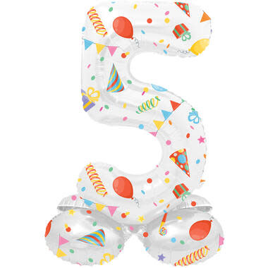 Cijferballon 5 | Joyful Party | Staand | 41 cm