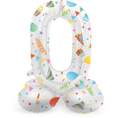 Cijferballon 0 | Joyful Party | Staand | 72 cm