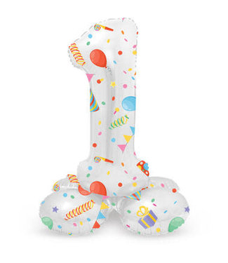 Folat OUTLET Cijferballon 1 | Joyful Party | Staand | 72 cm