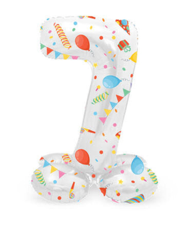 Folat Cijferballon 7 | Joyful Party | Staand | 41 cm