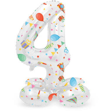Cijferballon 4 | Joyful Party | Staand | 72 cm