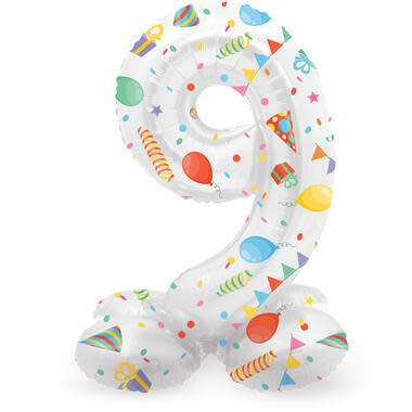 Cijferballon 9 | Joyful Party | Staand | 72 cm