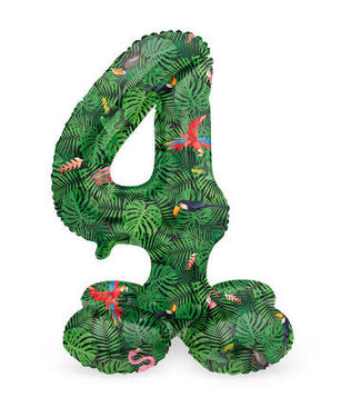 Folat OUTLET Cijferballon 4 | Jungle Vibe | Staand | 41 cm