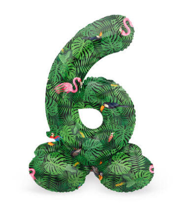 OUTLET Cijferballon 6 | Jungle Vibe | Staand | 41 cm