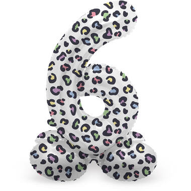 Cijferballon 6 | Bright Panter | Staand | 72 cm