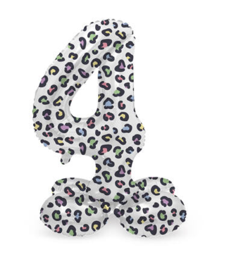 Folat OUTLET Cijferballon 4 | Bright Panter | Staand | 72 cm