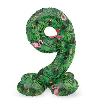 Folat OUTLET Cijferballon 9 | Jungle Vibe | Staand | 41 cm