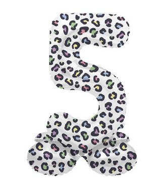 Folat OUTLET Cijferballon 5 | Bright Panther | Staand | 41 cm