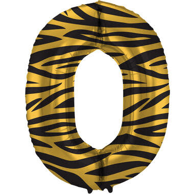 Cijferballon 0 | Tiger Chic | 86 cm