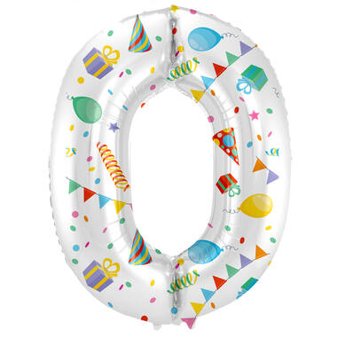 Cijferballon 0 | Joyful Party | 86 cm