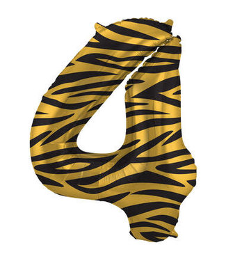 Folat OUTLET Cijferballon 4 | Tiger Chic | 86 cm