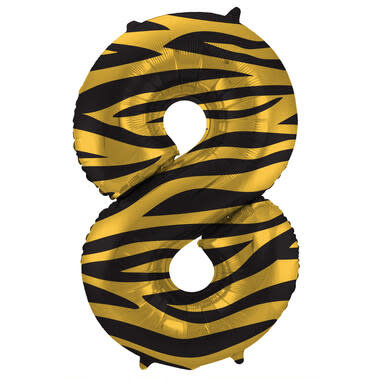 Cijferballon 8 | Tiger Chic | 86 cm