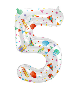 Folat OUTLET Cijferballon 5 | Joyful Party | 86 cm