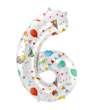 Folat OUTLET Cijferballon 6 | Joyful Party | 86 cm