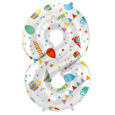 Cijferballon 8 | Joyful Party | 86 cm
