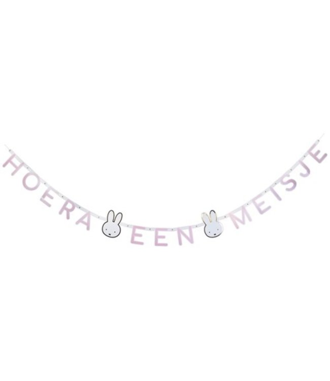 Letterslinger Nijntje baby Roze "Hoera een meisje"