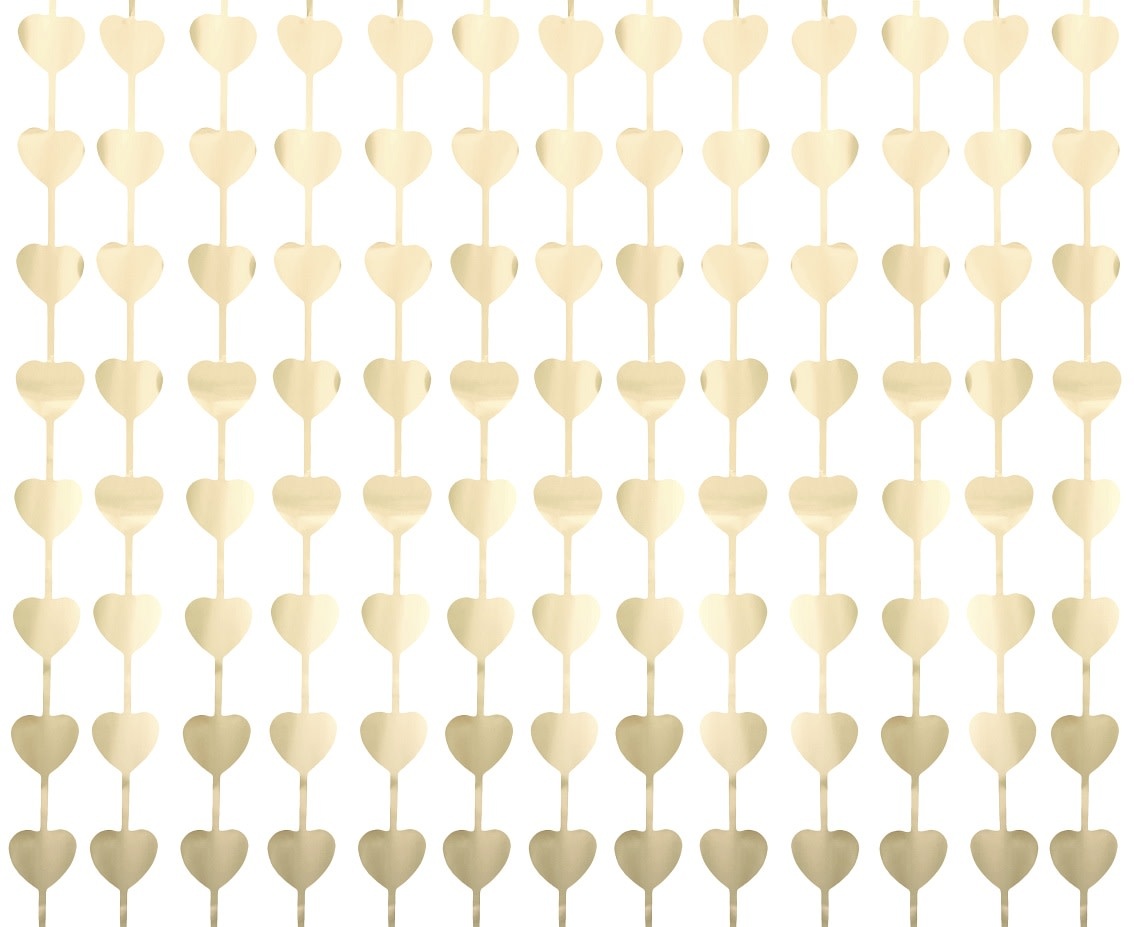 Backdrop hartjesgordijn matgoud | 100 x 200cm
