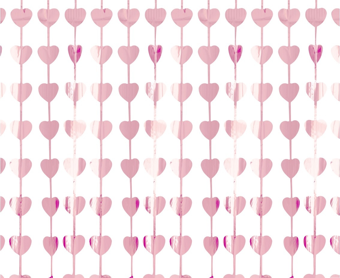 Backdrop hartjesgordijn roze | 100 x 200cm