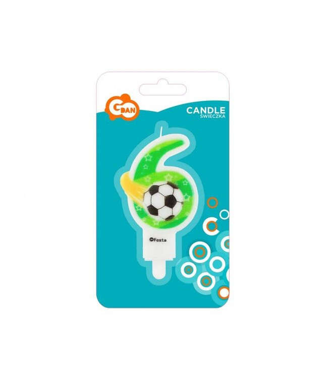 Voetbal kaarsje 6 | 8cm