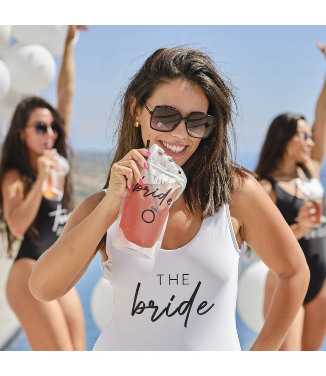 The bride drinkzakje | met rietje en lint