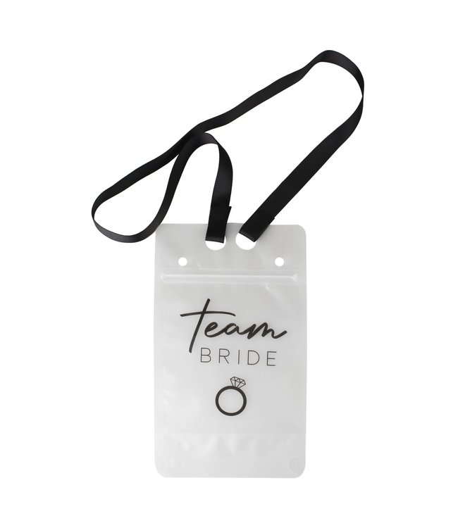 OUTLET Team Bride drinkzakjes | 6 stuks | met rietje en lint