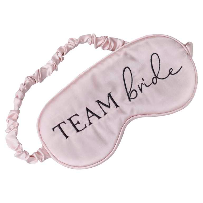 Slaapmasker Team Bride | lichtroze satijn - Feestdeco