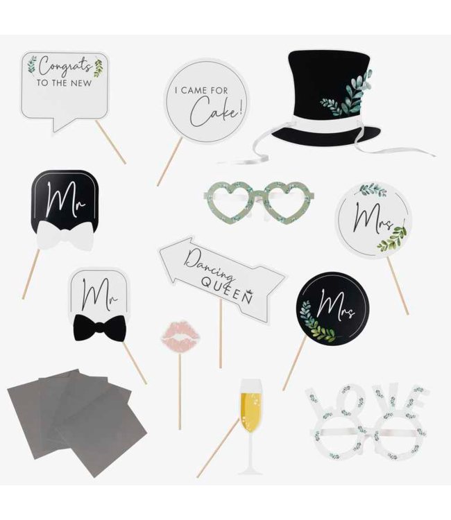 Bruiloft Photobooth props 12delig Feestdeco