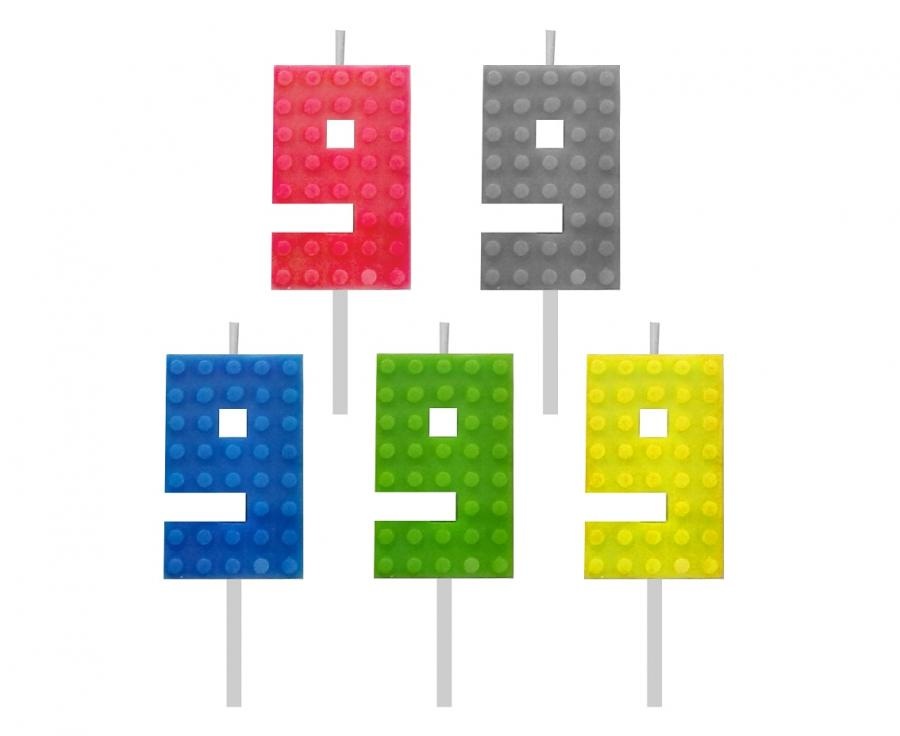 Building blocks kaarsje 9 | 5,5 cm