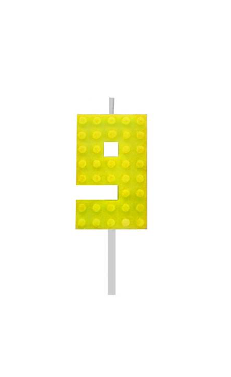 Building blocks kaarsje 9 | 5,5 cm