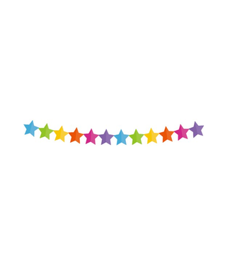 Haza Feestslinger sterretjes gekleurd | 6 meter | Crepepapier