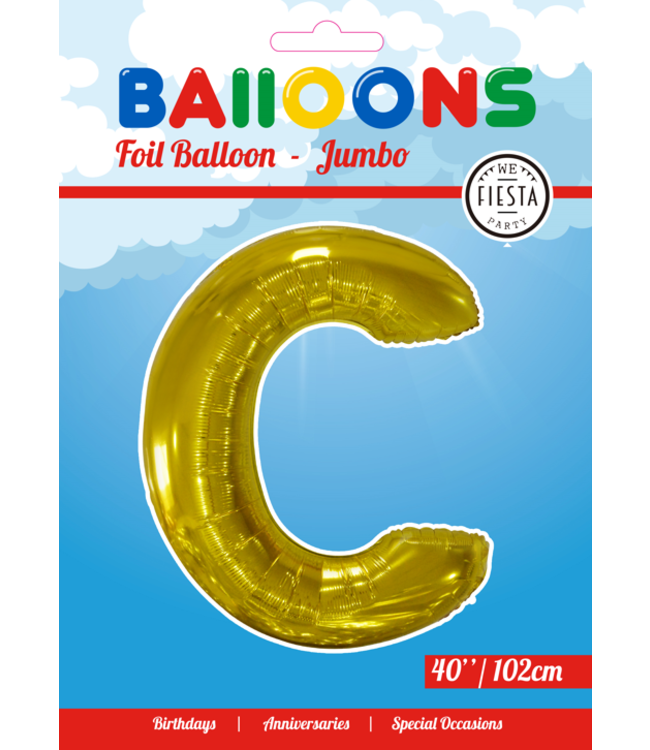 Globos Letterballon C Goud | 1 meter | Zwemdiploma C