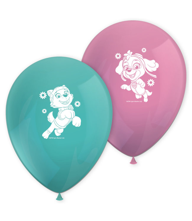 Ballonnen Paw Patrol Skye & Everst | 8 stuks