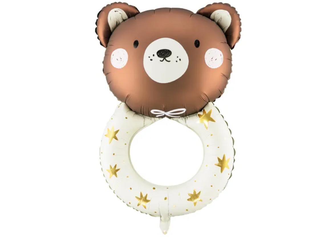 Folieballon teddybeer rammelaar - 61x88 cm
