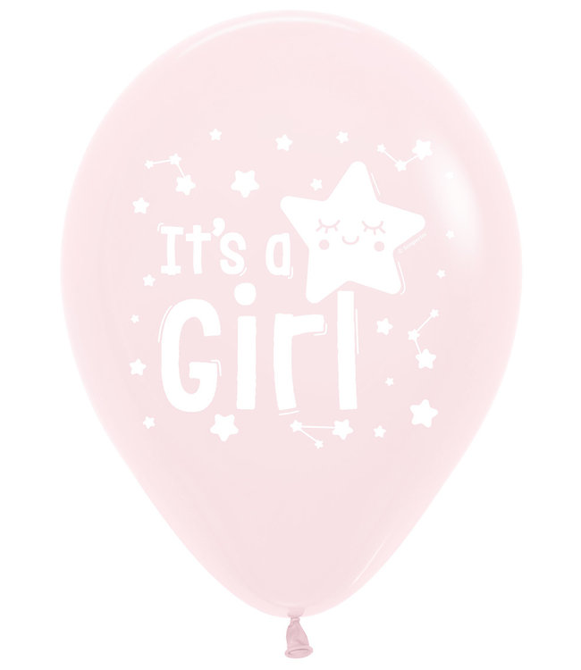 Sempertex Ballonnen It's a girl matte pink | zakje 5 stuks