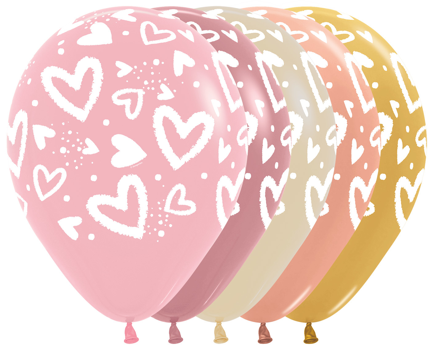 Ballonnen Bright hearts | zak 25 stuks